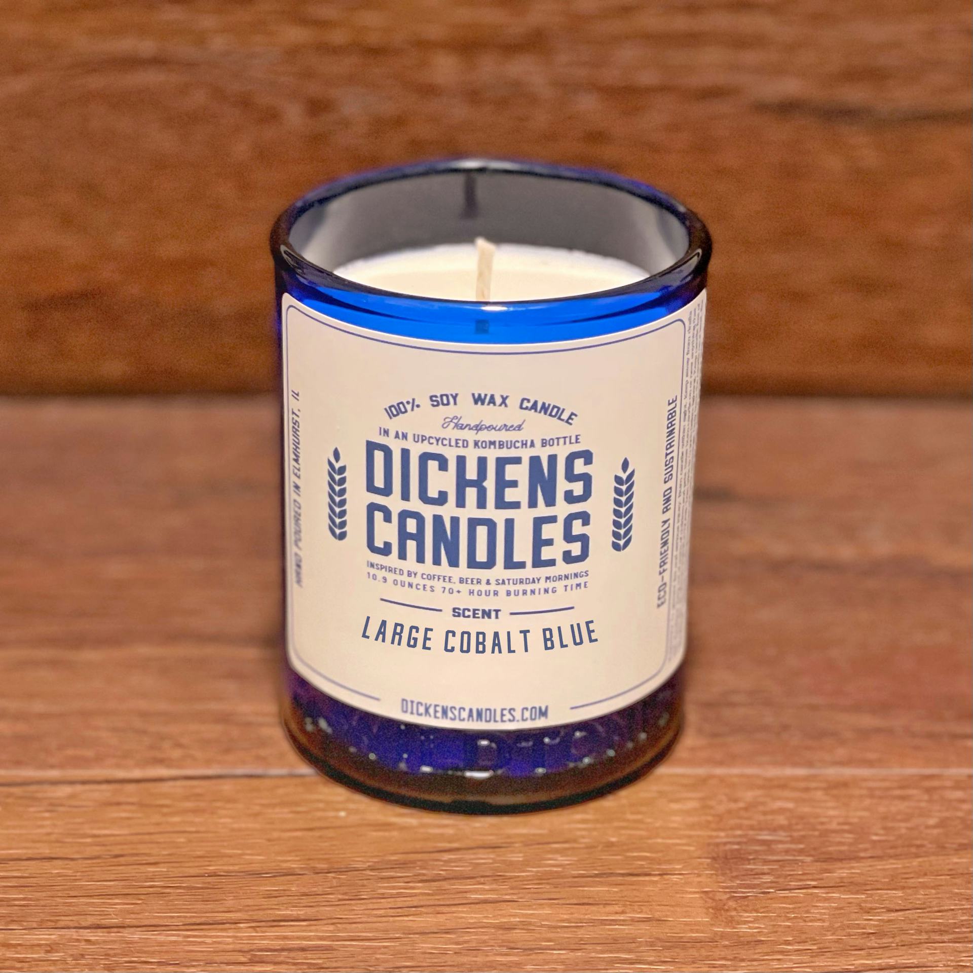 Large Cobalt Blue Dickens Candle